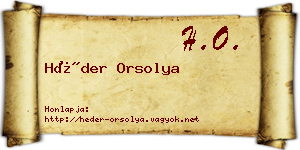 Héder Orsolya névjegykártya